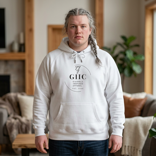 GIIC777 Classic Pullover Hoodie — White